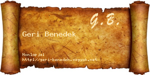 Geri Benedek névjegykártya