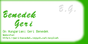 benedek geri business card